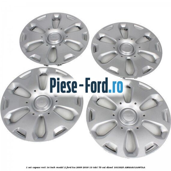 1 Set capace roti 14 inch model 2 Ford Ka 2009-2016 1.3 TDCi 75 cai #2FA6CC9165 1 Set capace roti 14 inch model 2 Ford Ka 2009-2016 1.3 TDCi 75 cai #2FA6CC9165