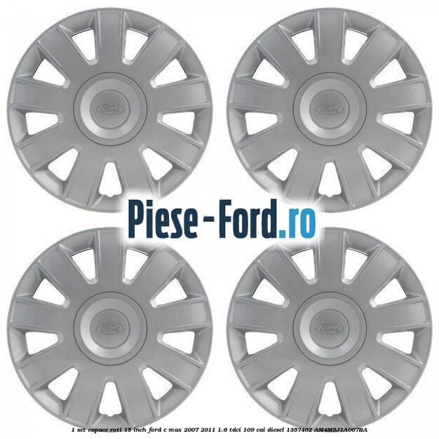 1 Set capace roti 15 inch Ford C-Max 2007-2011 1.6 TDCi 109 cai diesel