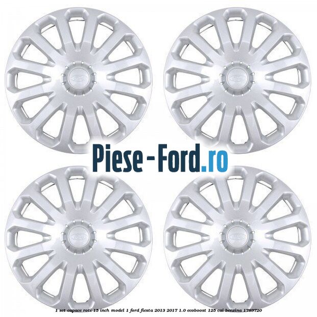 1 Set capace roti 15 inch model 1 Ford Fiesta 2013-2017 1.0 EcoBoost 125 cai