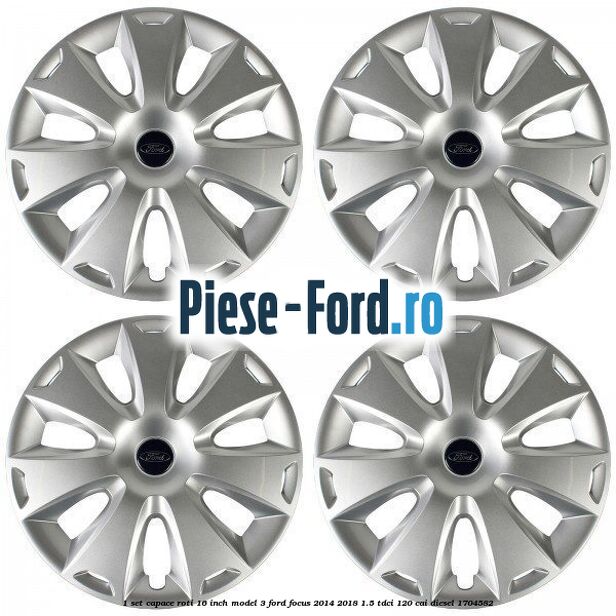 1 Set capace roti 16 inch model 3 Ford Focus 2014-2018 1.5 TDCi 120 cai