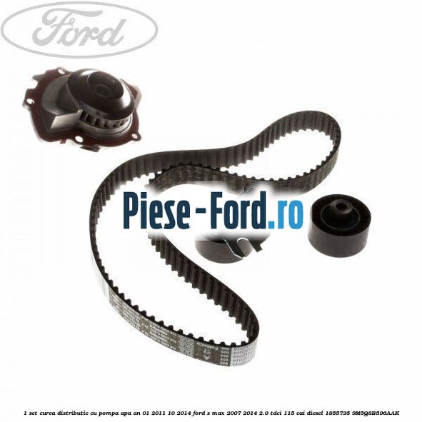 1 Set curea distributie cu pompa apa an 01/2011-10/2014 Ford S-Max 2007-2014 2.0 TDCi 115 cai diesel #A8363D6DC6