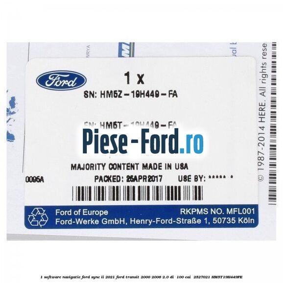 1 Software navigatie Ford Sync II 2021 Ford Transit 2000-2006 2.0 DI  100 cai  #07AD001828