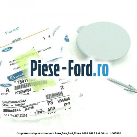Acoperire carlig de remorcare bara fata Ford Fiesta 2013-2017 1.0 80 cai  #076137103C