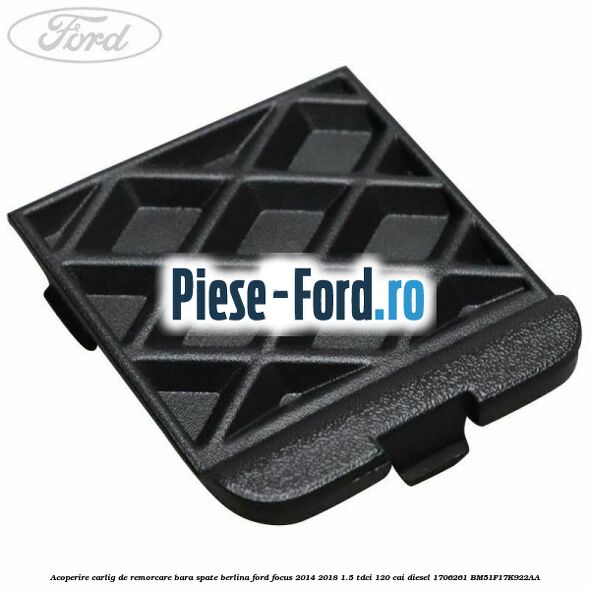 Acoperire carlig de remorcare bara spate 5 usi hatckback Ford Focus 2014-2018 1.5 TDCi 120 cai diesel