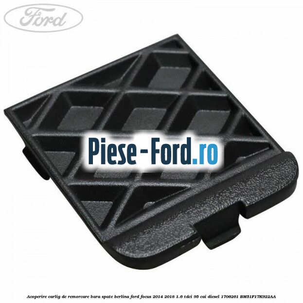 Acoperire carlig de remorcare bara spate 5 usi hatckback Ford Focus 2014-2018 1.6 TDCi 95 cai diesel