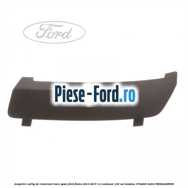 Acoperire carlig de remorcare bara spate Ford Fiesta 2013-2017 1.0 EcoBoost 100 cai benzina