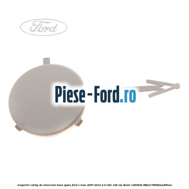 Acoperire carlig de remorcare bara spate Ford S-Max 2007-2014 2.0 TDCi 136 cai diesel