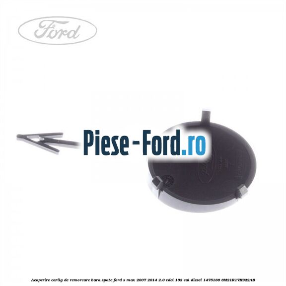 Acoperire carlig de remorcare bara spate Ford S-Max 2007-2014 2.0 TDCi 163 cai diesel