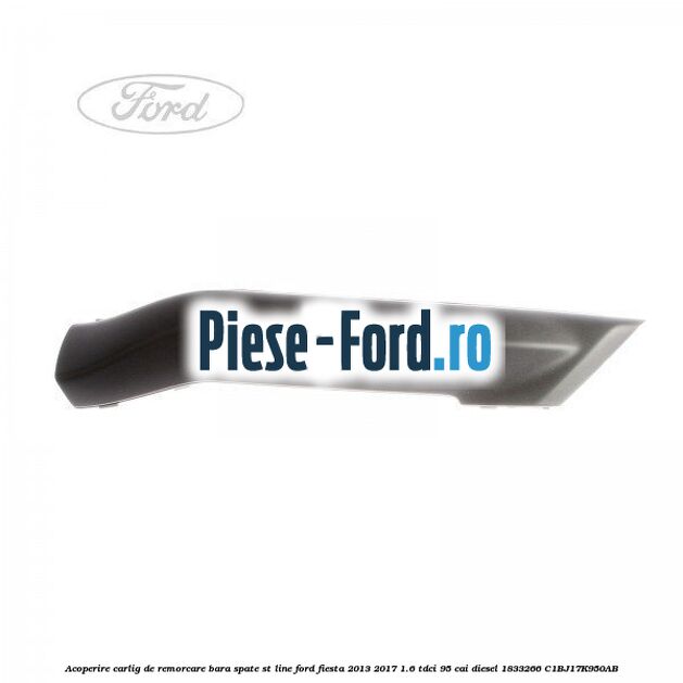 Acoperire carlig de remorcare bara spate Ford Fiesta 2013-2017 1.6 TDCi 95 cai diesel