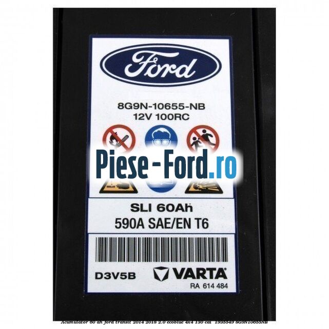 Acumulator 60 AH Ford Transit 2014-2018 2.0 EcoBlue 4x4 130 cai  #984ADC954B