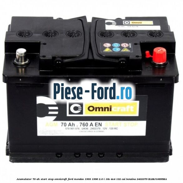 Acumulator 70 AH Start Stop Omnicraft Ford Mondeo 1993-1996 2.0 i 16V 4x4 132 cai benzina #A3F50BE3FD