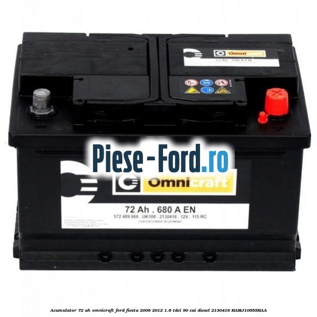 Acumulator 72 AH Omnicraft Ford Fiesta 2008-2012 1.6 TDCi 90 cai diesel #50B820894A