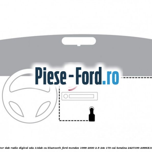 Adaptor DAB Radio Digital SDA-11DAB cu Bluetooth Ford Mondeo 1996-2000 2.5 24V 170 cai benzina
