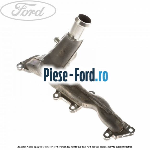 Adaptor flansa apa pe bloc motor Ford Transit 2014-2018 2.2 TDCi RWD 100 cai diesel