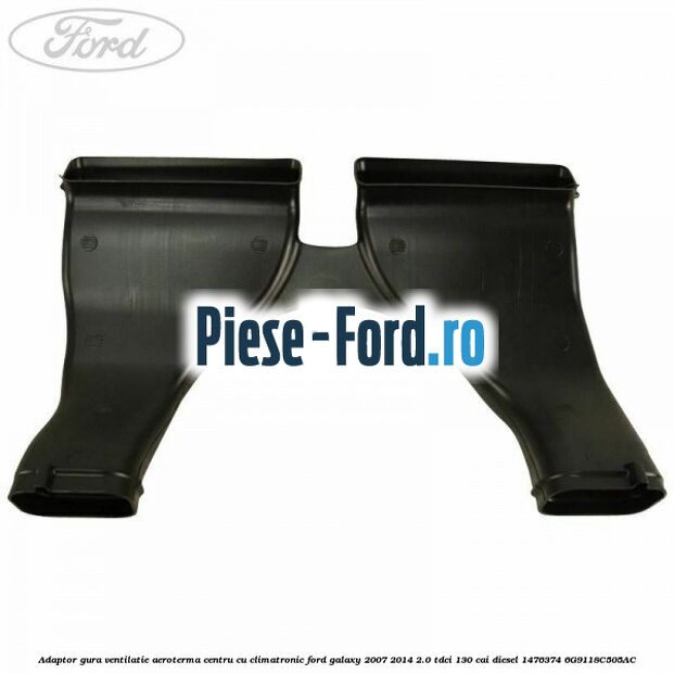 Adaptor gura ventilatie aeroterma centru cu climatronic Ford Galaxy 2007-2014 2.0 TDCi 130 cai diesel #53154B64ED
