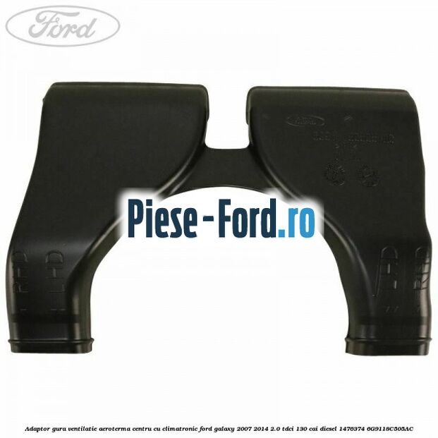 Adaptor gura ventilatie aeroterma centru cu climatronic Ford Galaxy 2007-2014 2.0 TDCi 130 cai diesel #53154B64ED