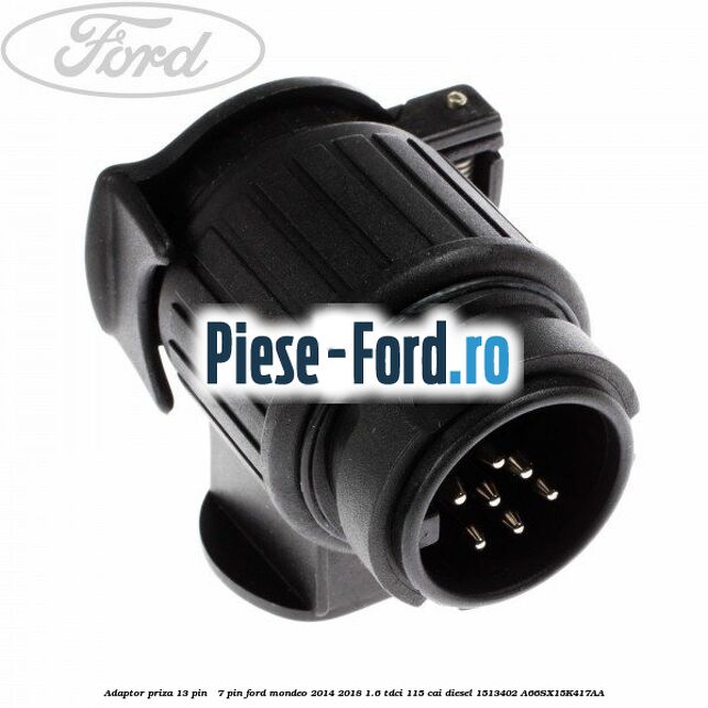 Adaptor priza 13 pin - 7 pin Ford Mondeo 2014-2018 1.6 TDCi 115 cai diesel #7424689852