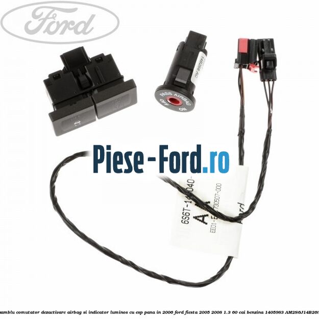 Ansamblu comutator dezactivare airbag si indicator luminos, cu ESP, dupa 2006 Ford Fiesta 2005-2008 1.3 60 cai benzina