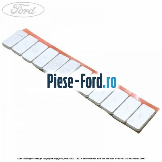 Auto-Klebegewichte für Alufelgen, 60g Ford Focus 2011-2014 1.0 EcoBoost 125 cai #CDD4290061