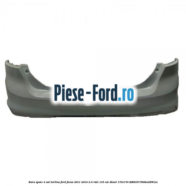 Acoperire carlig de remorcare bara spate berlina Ford Focus 2011-2014 2.0 TDCi 115 cai diesel