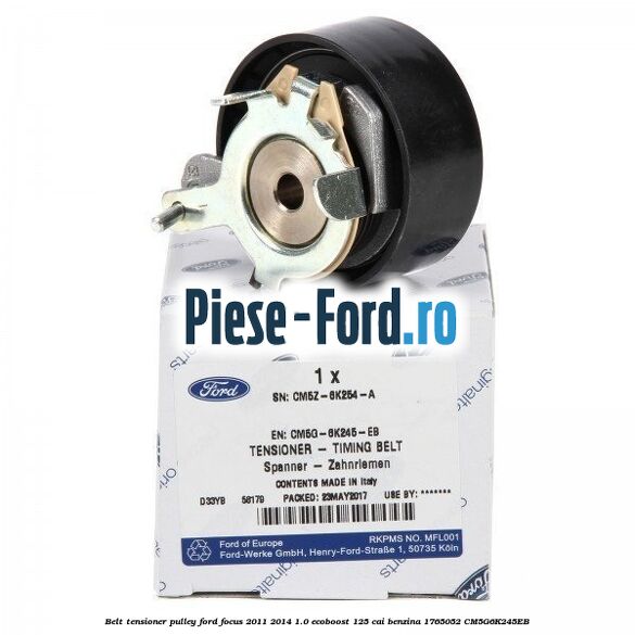 Belt tensioner pulley Ford Focus 2011-2014 1.0 EcoBoost 125 cai benzina #930967D059