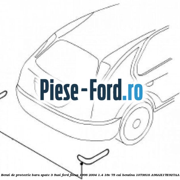 Benzi de protectie bara spate (3/5Usi) Ford Focus 1998-2004 1.4 16V 75 cai benzina
