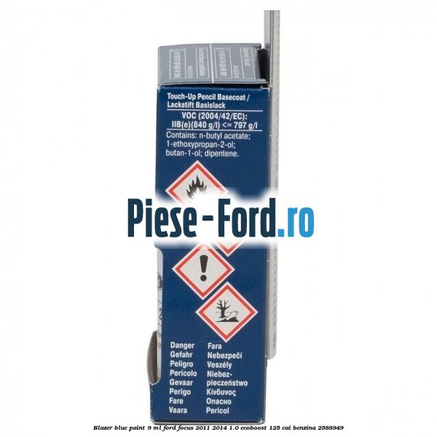 Blazer Blue paint, 9 ml Ford Focus 2011-2014 1.0 EcoBoost 125 cai benzina #267A71E8F8