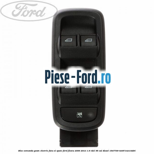 Bloc comanda geam electric fata si spate Ford Fiesta 2008-2012 1.6 TDCi 95 cai diesel