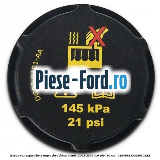 Buson vas expansiune negru Ford Focus C-Max 2003-2007 1.6 TDCi 90 cai  #0AE7217B5E