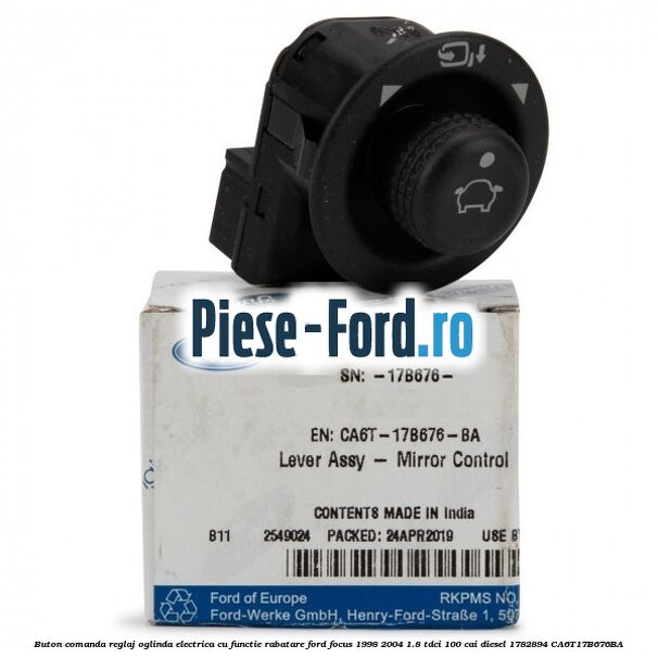 Buton comanda reglaj oglinda electrica cu functie rabatare Ford Focus 1998-2004 1.8 TDCi 100 cai diesel #2D87C85499