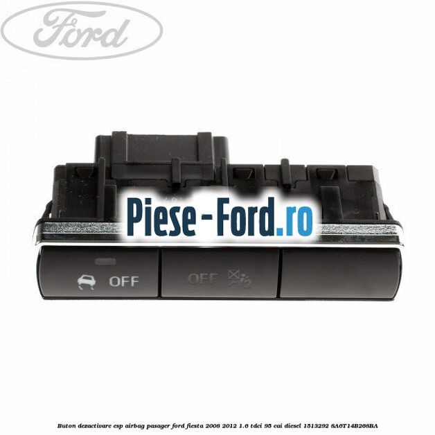Buton dezactivare airbag pasager locas cheie Ford Fiesta 2008-2012 1.6 TDCi 95 cai diesel