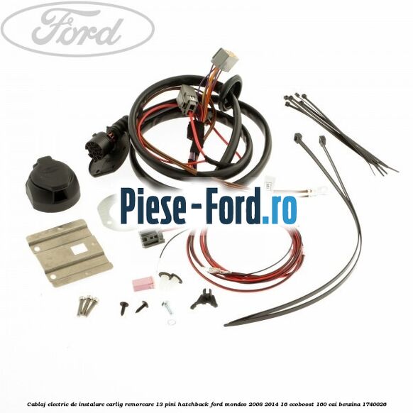 Cablaj electric de instalare carlig remorcare 13 pini hatchback Ford Mondeo 2008-2014 1.6 EcoBoost 160 cai #EB173FE8CA