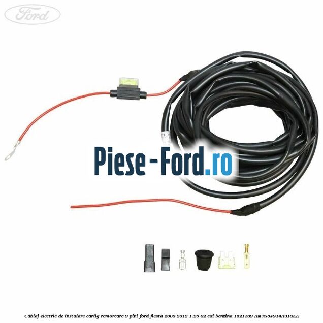 Cablaj electric de instalare carlig remorcare 9 pini Ford Fiesta 2008-2012 1.25 82 cai benzina