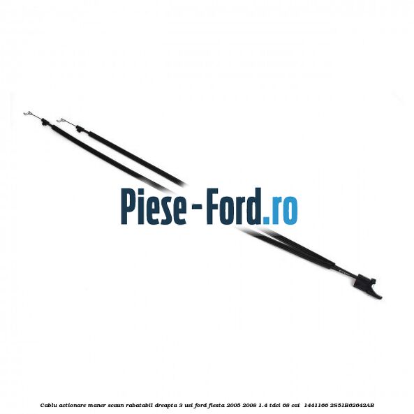 Cablu actionare maner scaun rabatabil dreapta 3 usi Ford Fiesta 2005-2008 1.4 TDCi 68 cai  #DB0F63C2EE