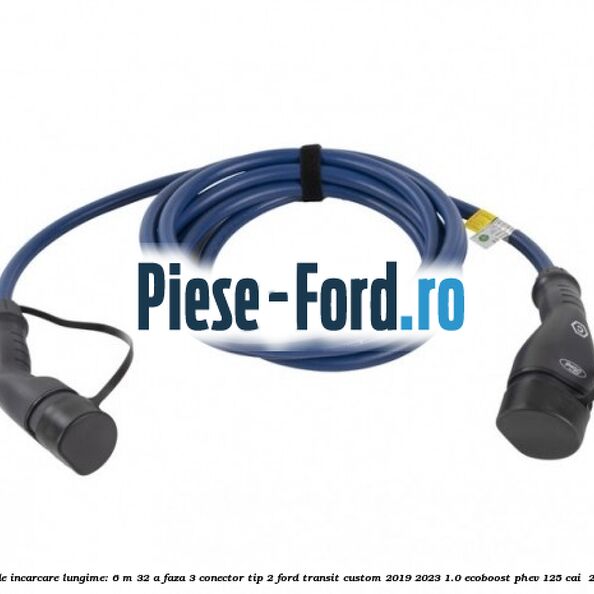 Cablu de incarcare lungime: 6 m 32 A faza 3 conector tip 2 Ford Transit Custom 2019-2023 1.0 EcoBoost PHEV 125 cai  #1E198AC5C1
