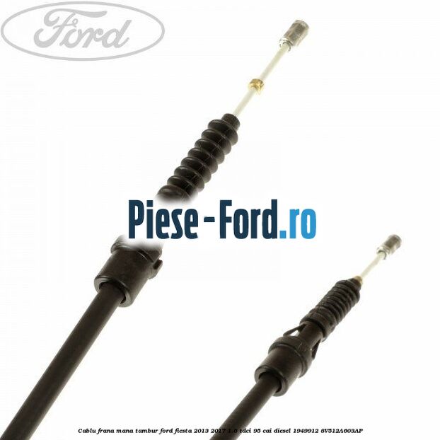 Cablu frana mana, tambur Ford Fiesta 2013-2017 1.6 TDCi 95 cai diesel