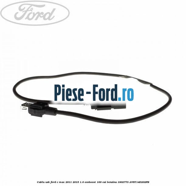 Cablu RCA jack 3,5-3,5mm Ford C-Max 2011-2015 1.0 EcoBoost 100 cai benzina