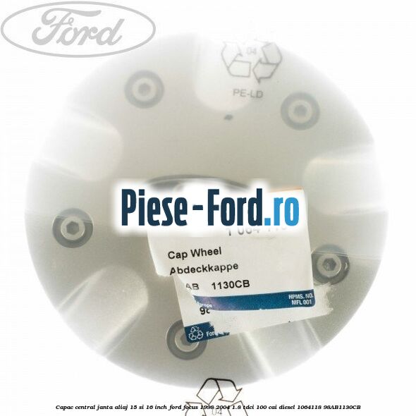 Capac central janta aliaj 15 si 16 inch Ford Focus 1998-2004 1.8 TDCi 100 cai diesel #FAE100925B