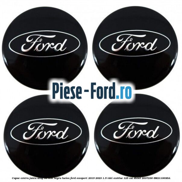 Capac centru janta aliaj 55 mm negru lucios Ford EcoSport 2019-2023 1.5 TDCi EcoBlue 125 cai diesel #1359E9E62C