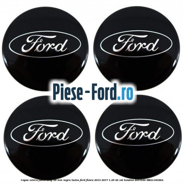 Capac centru janta aliaj 55 mm negru lucios Ford Fiesta 2013-2017 1.25 82 cai benzina #6F5D0FE31E
