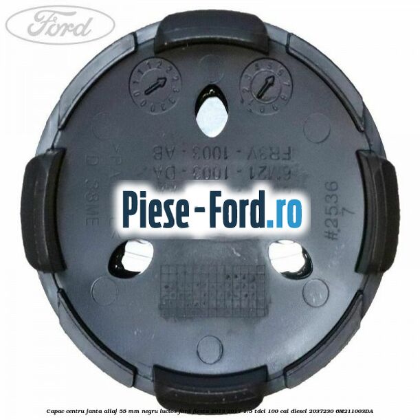 Capac centru janta aliaj 55 mm negru lucios Ford Fiesta 2013-2017 1.5 TDCi 100 cai diesel #2A3C7C4F39