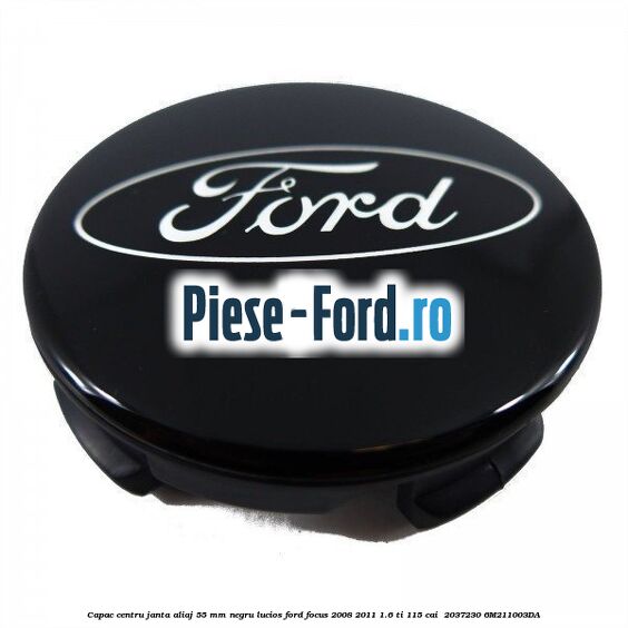 Capac centru janta aliaj 55 mm negru lucios Ford Focus 2008-2011 1.6 Ti 115 cai  #C53959FFA9