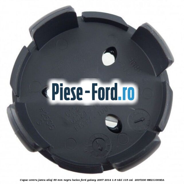 Capac centru janta aliaj 55 mm negru lucios Ford Galaxy 2007-2014 1.6 TDCi 115 cai  #378441129A