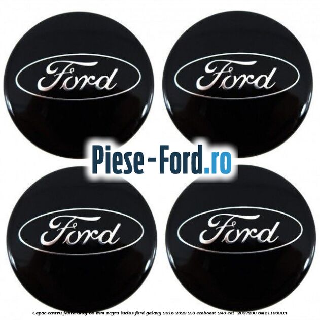 Capac centru janta aliaj 55 mm negru lucios Ford Galaxy 2015-2023 2.0 EcoBoost 240 cai  #9ADE50EA0D