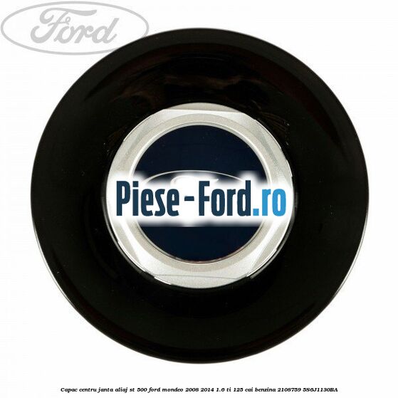 Capac centru janta aliaj 55 mm negru lucios Ford Mondeo 2008-2014 1.6 Ti 125 cai benzina