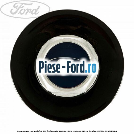 Capac centru janta aliaj 55 mm negru lucios Ford Mondeo 2008-2014 2.0 EcoBoost 240 cai benzina