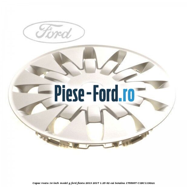 1 Set capace roti 15 inch model 1 Ford Fiesta 2013-2017 1.25 82 cai benzina