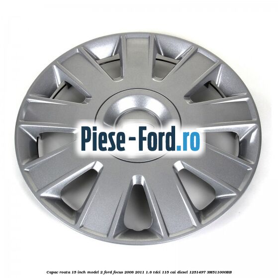 Capac roata 15 inch model 2 Ford Focus 2008-2011 1.8 TDCi 115 cai diesel #E8C4AAE342