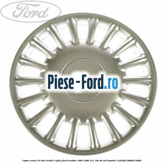 Capac roata 15 inch model 3 Ghia Ford Mondeo 1993-1996 1.6 i 16V 88 cai #071E8DFC83