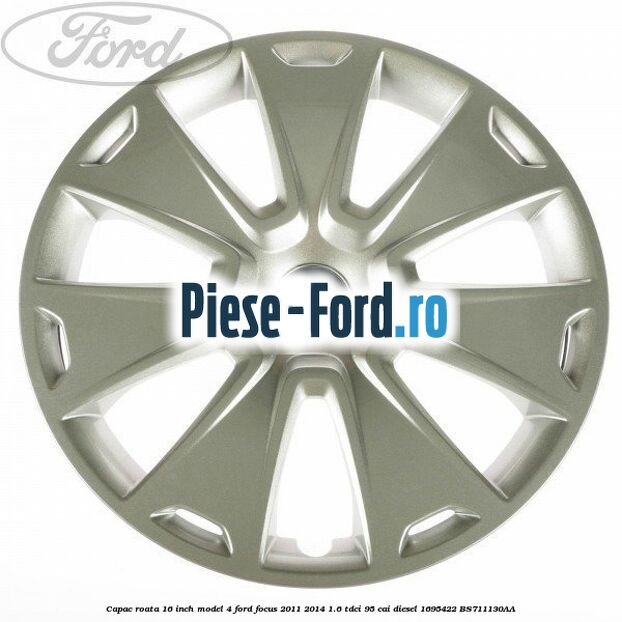 Capac roata 16 inch model 4 Ford Focus 2011-2014 1.6 TDCi 95 cai #D6FF9F29A0